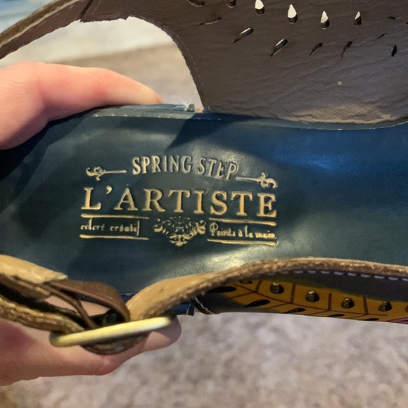 L'artiste Springstep Navy floral Leather Shoes size 42 - Picture 3 of 6